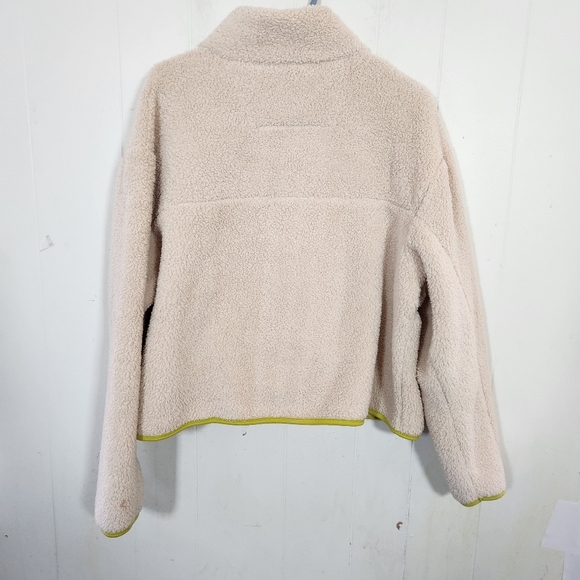 Girlfriend Collective Half Zip Fleece Sweatshirt Size XL Cream yellow - Picture 5 of 16